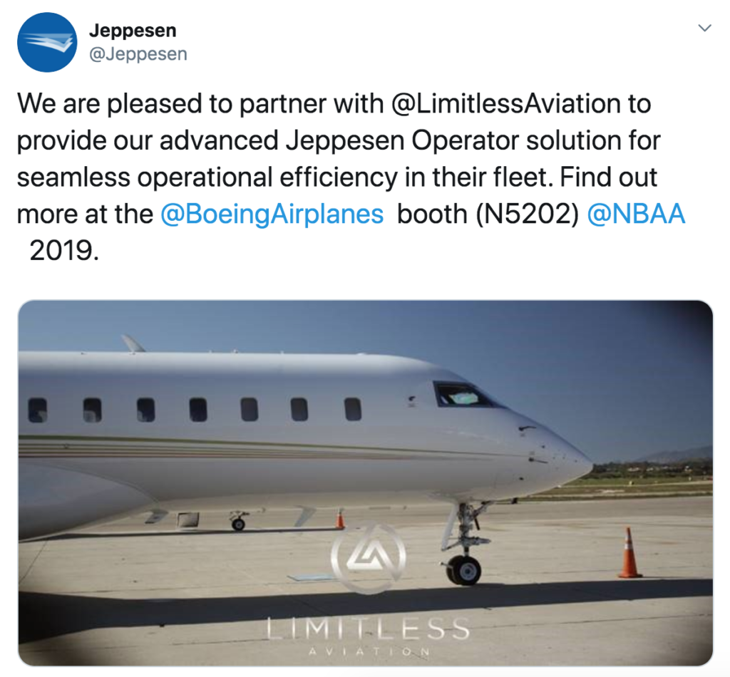 Limitless aviation - jeppesen tweet